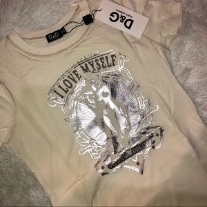 NWT Dolce & Gabbana I Love Myself Graphic Tee